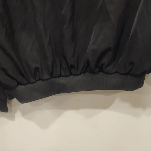 Gold Feather Black Bomber Jacket Size Medium - Picture 5 of 6